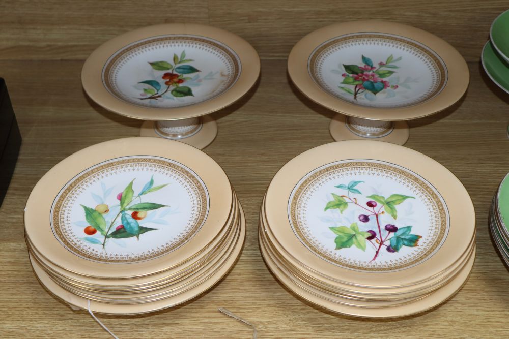 A 19th century Royal Worcester fruit set and another part fruit set